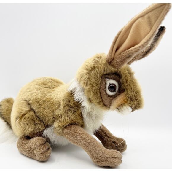Hansa Jack Rabbit Plush Realistic Poseable Stuffed Animal Handcrafted Bunny 14" - Picture 14 of 16